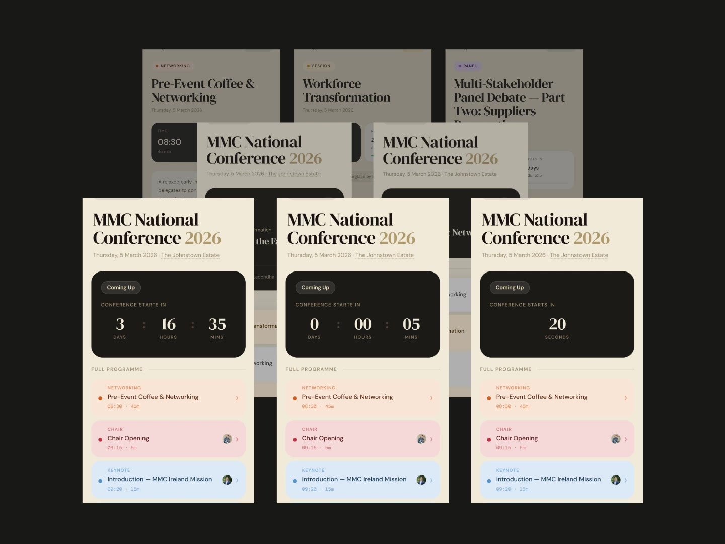 Live schedule is the conference